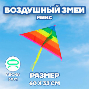 Воздушный змей с леской - 60*33 см