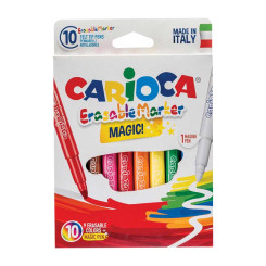 Фломастеры стираемые Carioca Erasable - 9 цветов - 1 стиратель