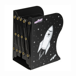 Подставка-держатель для книг Юнландия Space - 10-50 см - Раздвижная - Черная