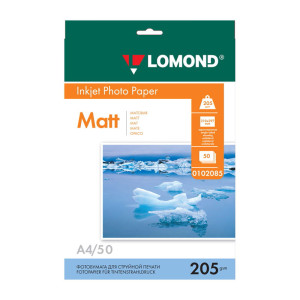Фотобумага Lomond - А4 - Матовая - Односторонняя - 205 г/кв. м - 50 листов