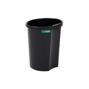 Корзина для бумаг Стамм - Цельная - 12 л - Черная