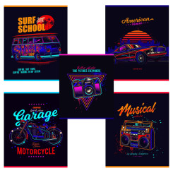 Тетрадь Школярик - А5 - 96 листов - Флуоресцентная обложка Soft Touch - Клетка Тетрадь Школярик - А5 - 96 листов - Флуоресцентная обложка Soft Touch - Клетка