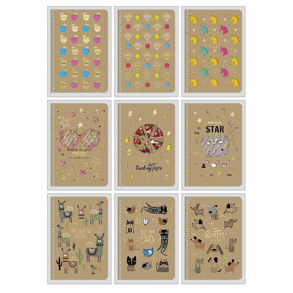 Тетрадь Школярик - А5 - Лазерная высечка - 96 листов - Рисунок 6080 - Клетка Тетрадь Школярик - А5 - Лазерная высечка - 96 листов - Рисунок 6080 - Клетка