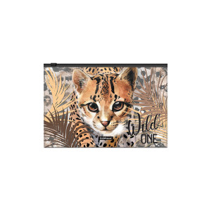 Папка-конверт Erich Krause Wild Cat - В5 - Полупрозрачная - На молнии
