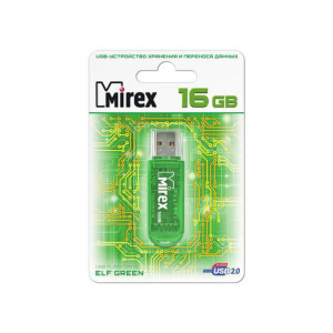 USB-флешка-накопитель Mirex Green ELF - 16 ГБ - Зеленая