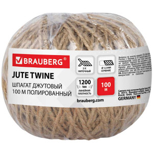 Шпагат джутовый Brauberg - 1200 текс - 100 м