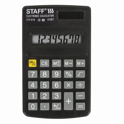 Калькулятор карманный Staff STF-818 - 8 разрядов - Черный