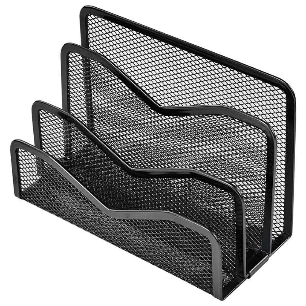 Подставка канцелярская Brauberg Germanium - 3 отделения - Металлическая - Черная Подставка канцелярская Brauberg Germanium - 3 отделения - Металлическая - Черная