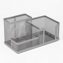 Подставка канцелярская Brauberg - Металлическая - 3 отделения - Серебро Подставка канцелярская Brauberg - Металлическая - 3 отделения - Серебро