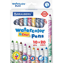 Фломастеры Brauberg Premium BI-color - 20 цветов - Двусторонние