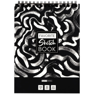 Скетчбук ArtSpace Black line. Strokes - На спирали - А5 - 40 листов