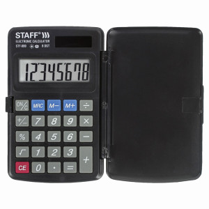 Калькулятор карманный Staff STF-899 - 8 разрядов - Черный