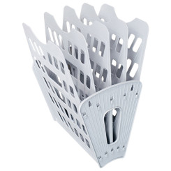 Лоток для бумаг веерный Стамм - 4 отделения - Серый Лоток для бумаг веерный Стамм - 4 отделения - Серый