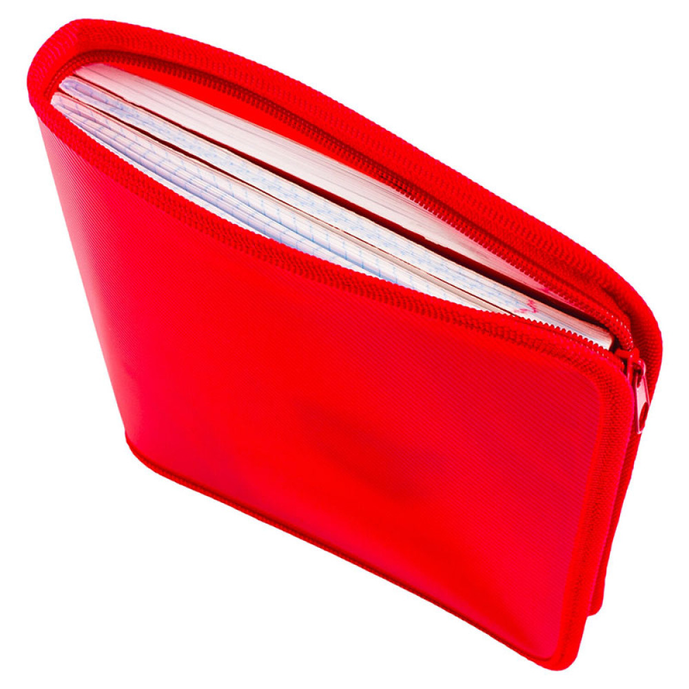 Папка для тетрадей Пифагор - 1 отделение - А5 - На молнии - Красная Папка для тетрадей Пифагор - 1 отделение - А5 - На молнии - Красная