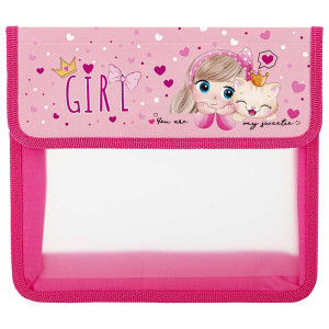 Папка для тетрадей Юнландия Lovely friends - 2 отделения - А5 - На липучке