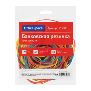 Резинки для банкнот OfficeSpace - 60 мм - Ассорти - 100 г