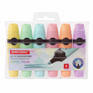 Набор текстовых маркеров Brauberg Delta Pastel - 1-5 мм - 6 цветов