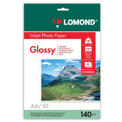Фотобумага Lomond - А4 - Глянцевая - Односторонняя - 140 г/м2 - 50 листов