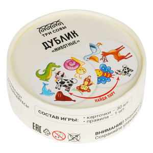 Настольная игра Дублик Животные - 30 карточек