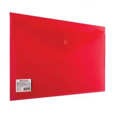 Папка-конверт Brauberg на кнопке - 180 мкм - А4 - Красная