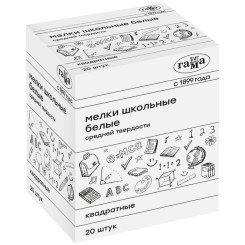 Мел школьный Гамма - Квадратный - 1 шт - Белый Мел школьный Гамма - Квадратный - 1 шт - Белый