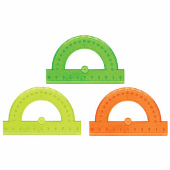 Транспортир пластиковый Brauberg Neon - 10 см - 180 градусов - Ассорти Транспортир пластиковый Brauberg Neon - 10 см - 180 градусов - Ассорти