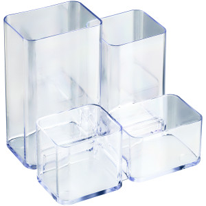 Подставка канцелярская Стамм Юниор - 4 отделения - Прозрачная