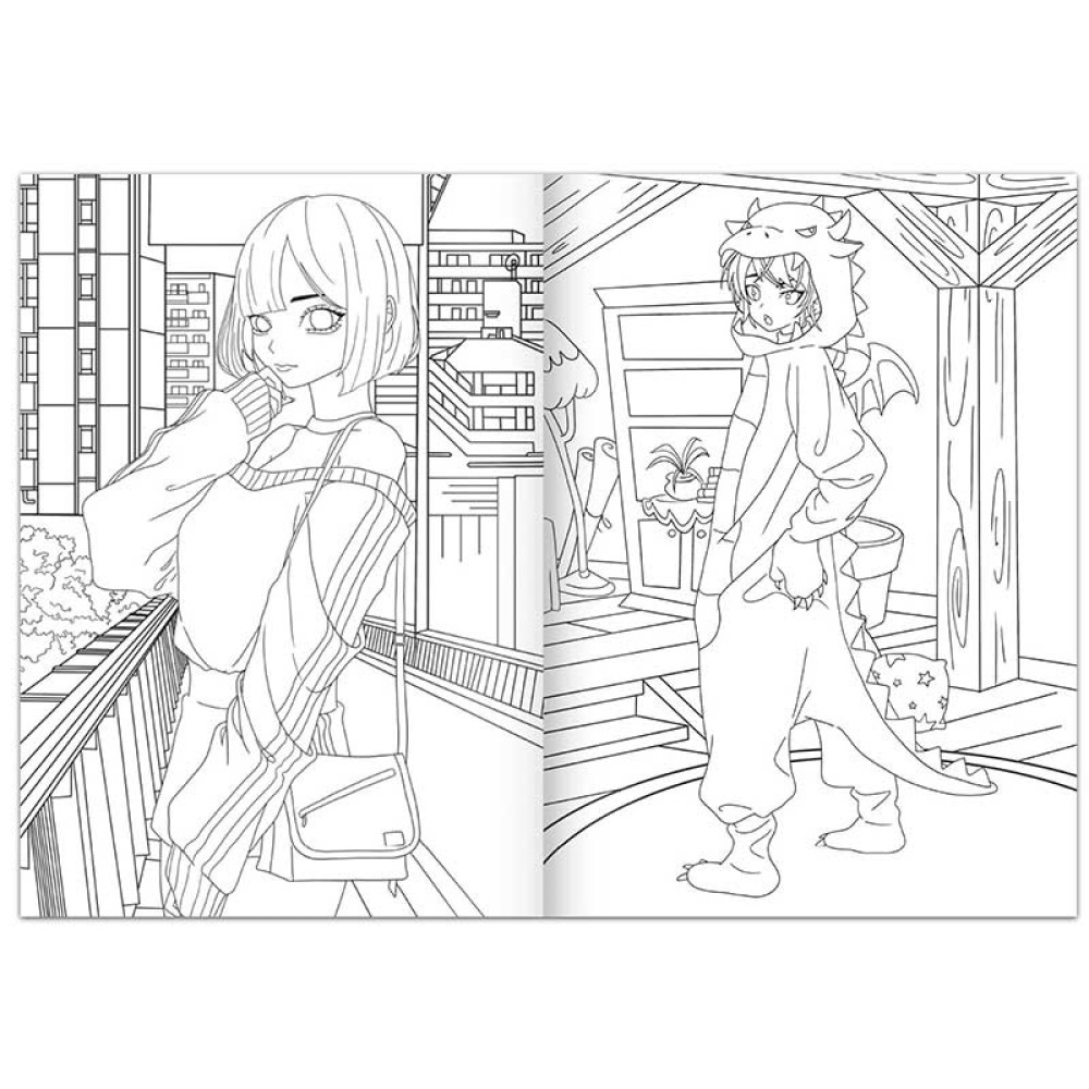 Раскраска Аниме На улицах Токио - А4 - 16 стр Раскраска Аниме На улицах Токио - А4 - 16 стр