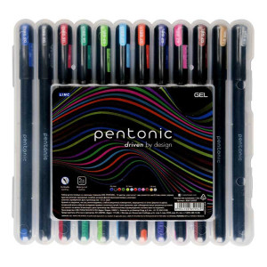 Набор гелевых ручек Linc Pentonic - 12 цветов - Чехол