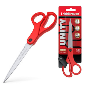 Ножницы Erich Krause Unity Asymmetric - 180 мм - Красные
