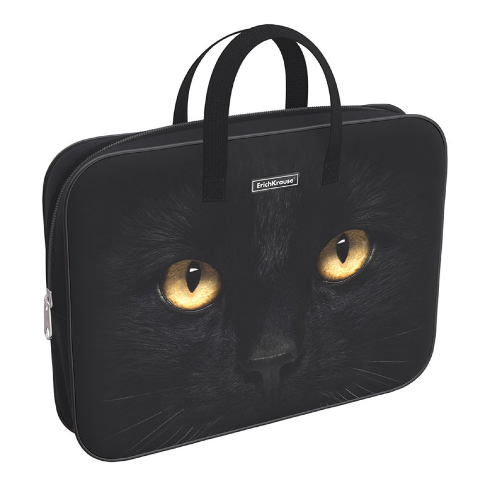 Портфель-папка Erich Krause Black Cat - А4 - 1 отделение - На молнии Портфель-папка Erich Krause Black Cat - А4 - 1 отделение - На молнии