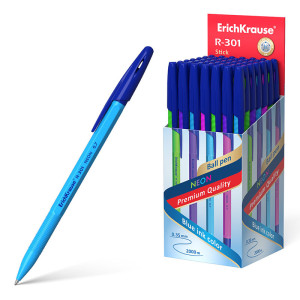Ручка шариковая Erich Krause Neon Stick R-301- Синяя