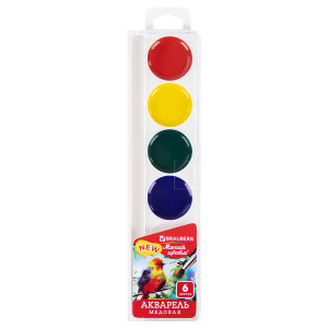 Акварель Brauberg Kids медовая - 6 цветов - Без кисти