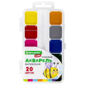 Акварель медовая Brauberg Kids - 20 цветов - Без кисти