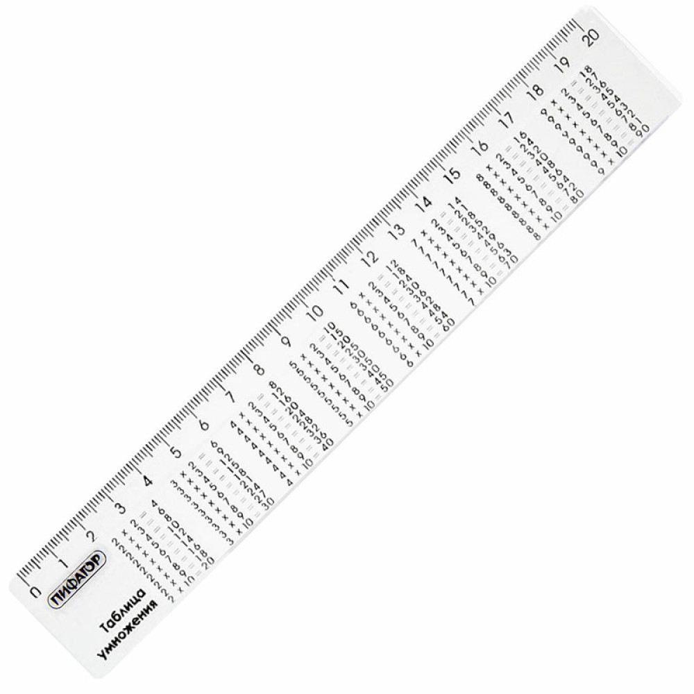 Линейка Пифагор со справочным материалом Таблица умножения - 20 см Линейка Пифагор со справочным материалом Таблица умножения - 20 см