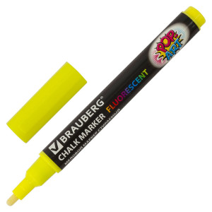 Маркер меловой Brauberg Pop-Art - 3,5 мм - Стираемые - Желтый