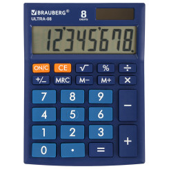 Калькулятор настольный Brauberg Ultra-08-BU - 8 разрядов - Синий