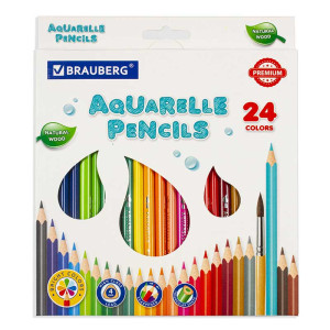 Карандаши акварельные Brauberg Premium Aquarelle - 24 цвета