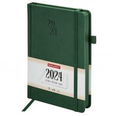 Ежедневник датированный Brauberg Plain с резинкой - А5 - 168 листов - Темно-зеленый
