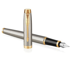 Ручка перьевая Parker IM Core Brushed Metal GT - 0,8 мм - Синяя