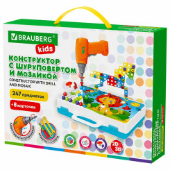 Конструктор с шуруповертом Brauberg Kids - 247 деталей