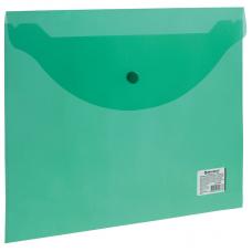 Папка-конверт Brauberg на кнопке - 150 мкм - А4 - Зеленая