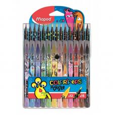 Канцелярский набор для рисования Maped Color Peps Monster - 12 фломастеров - 15 карандашей