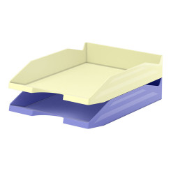 Лоток горизонтальный Erich Krause Office Pastel - Желтый и фиолетовый - 2 шт