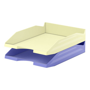 Лоток горизонтальный Erich Krause Office Pastel - Желтый и фиолетовый - 2 шт