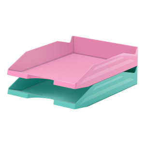 Лоток горизонтальный Erich Krause Office Pastel Mint - Мятный и розовый - 2 шт