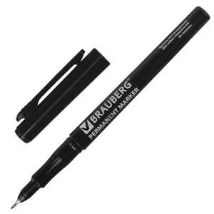 Маркер перманентный Brauberg Super Slim - 0,8 мм - Черный