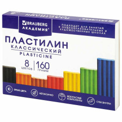Пластилин классический Brauberg - 8 цветов - 160 г