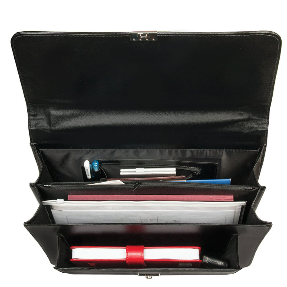 Портфель Алекс Проект - Кожзам - 2 отделения - Черный Портфель Алекс Проект - Кожзам - 2 отделения - Черный