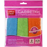Салфетки для уборки из микрофибры OfficeClean Стандарт - 30*30 см - 3 шт